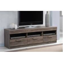 Alvin Rustic Oak Wood Metal TV Stand w/3 Drawers